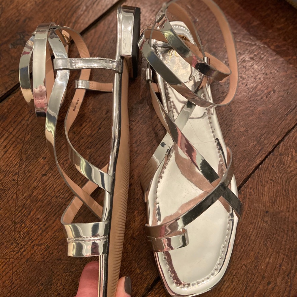 J Crew Silver Flats NWT